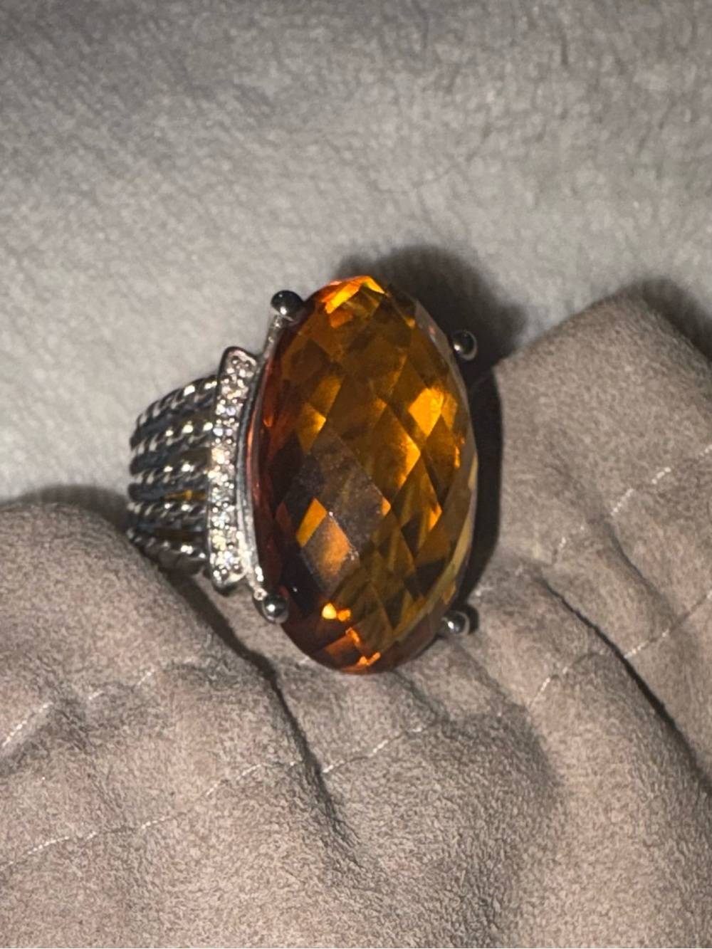 David Yurman Large Oval Citrine Ring